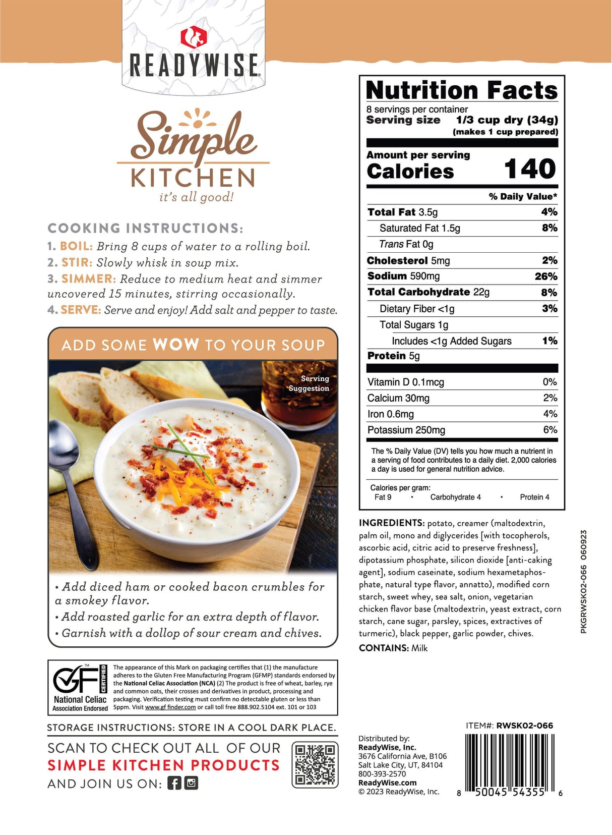 ReadyWise - 6 CT Case Creamy Potato Soup Mix