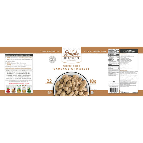 ReadyWise - Simple Kitchen FD Sausage Crumbles - 22 Servings — view 4