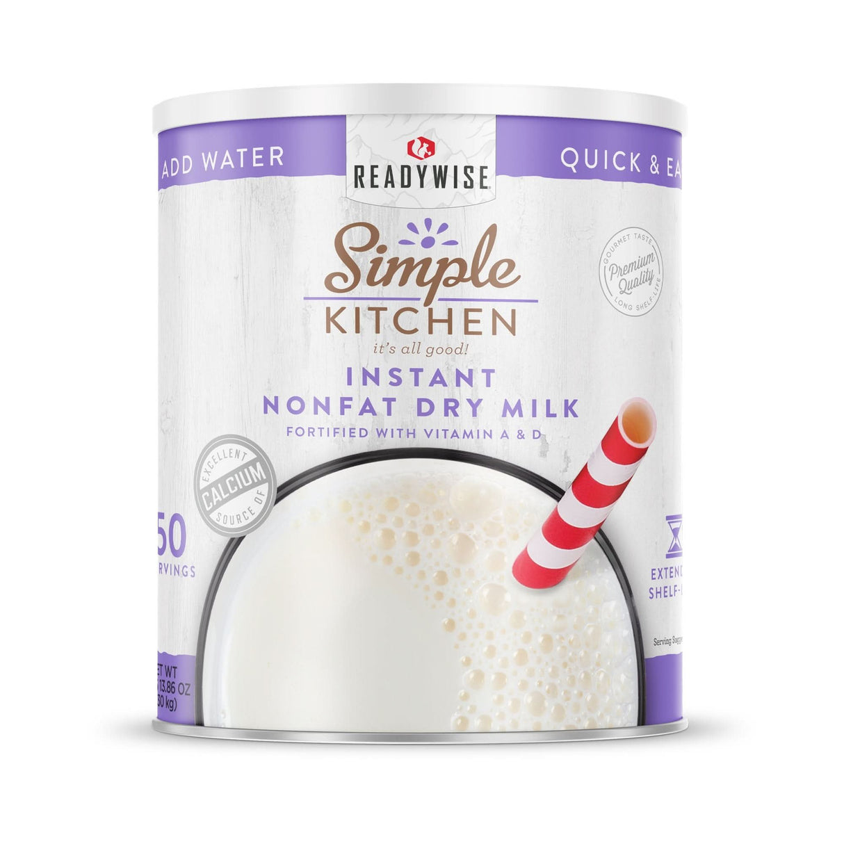 ReadyWise - Simple Kitchen Instant Nonfat Dry Milk - Freeze Dried - 3