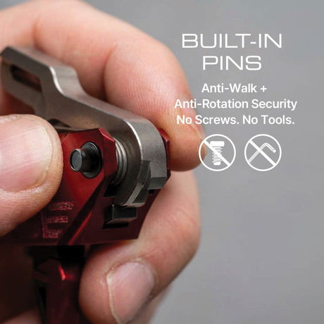Rise Armament - Rev 535 Slide-and-Snap AR Trigger - Silver-Red — view 3