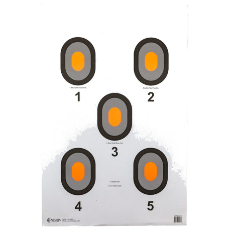 Action Target - Bulls-Eye 5 Bullseye Target with Orange Center