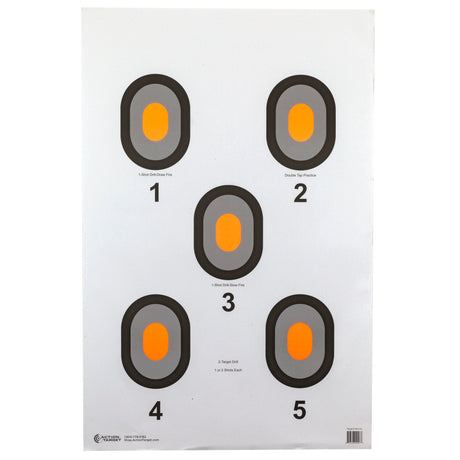 Action Target - Bulls-Eye 5 Bullseye Target with Orange Center