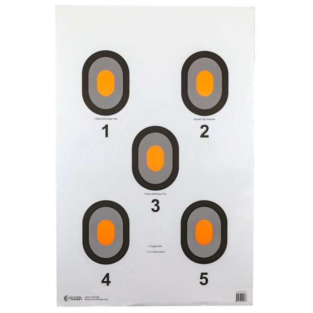 Action Target - Bulls-Eye 5 Bullseye Target with Orange Center