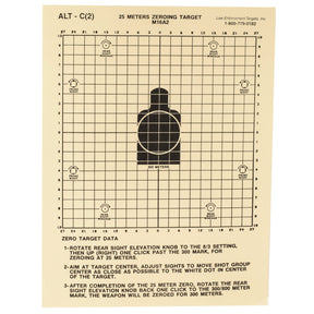 Action Target - 25 Meter M16A2 Zeroing Target, 100 Pack