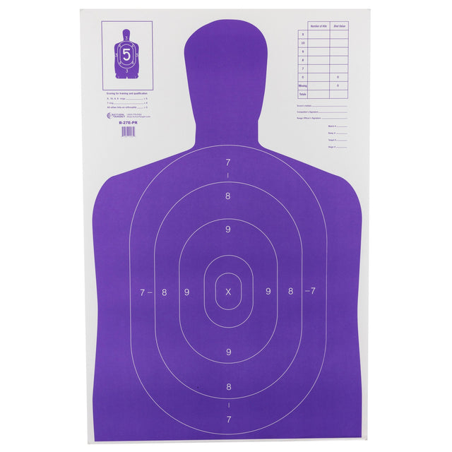 Action Target - High Visibility B-27E Target, Fluorescent Purple