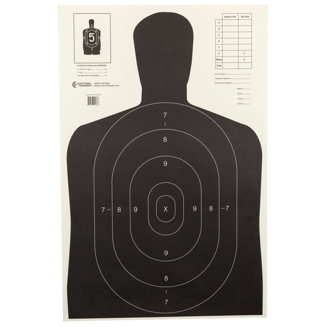Action Target - B-27E Economy Black Silhouette Target 100-Pack