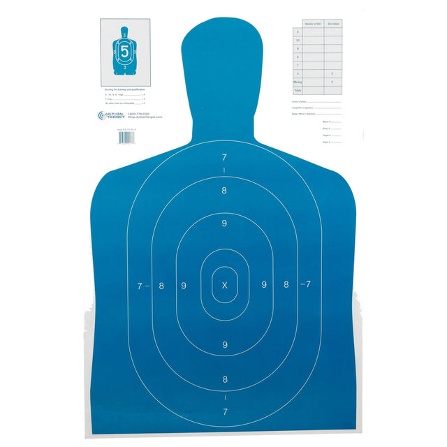 Action Target - B-27E Economy Blue Silhouette Targets (100 Pack)