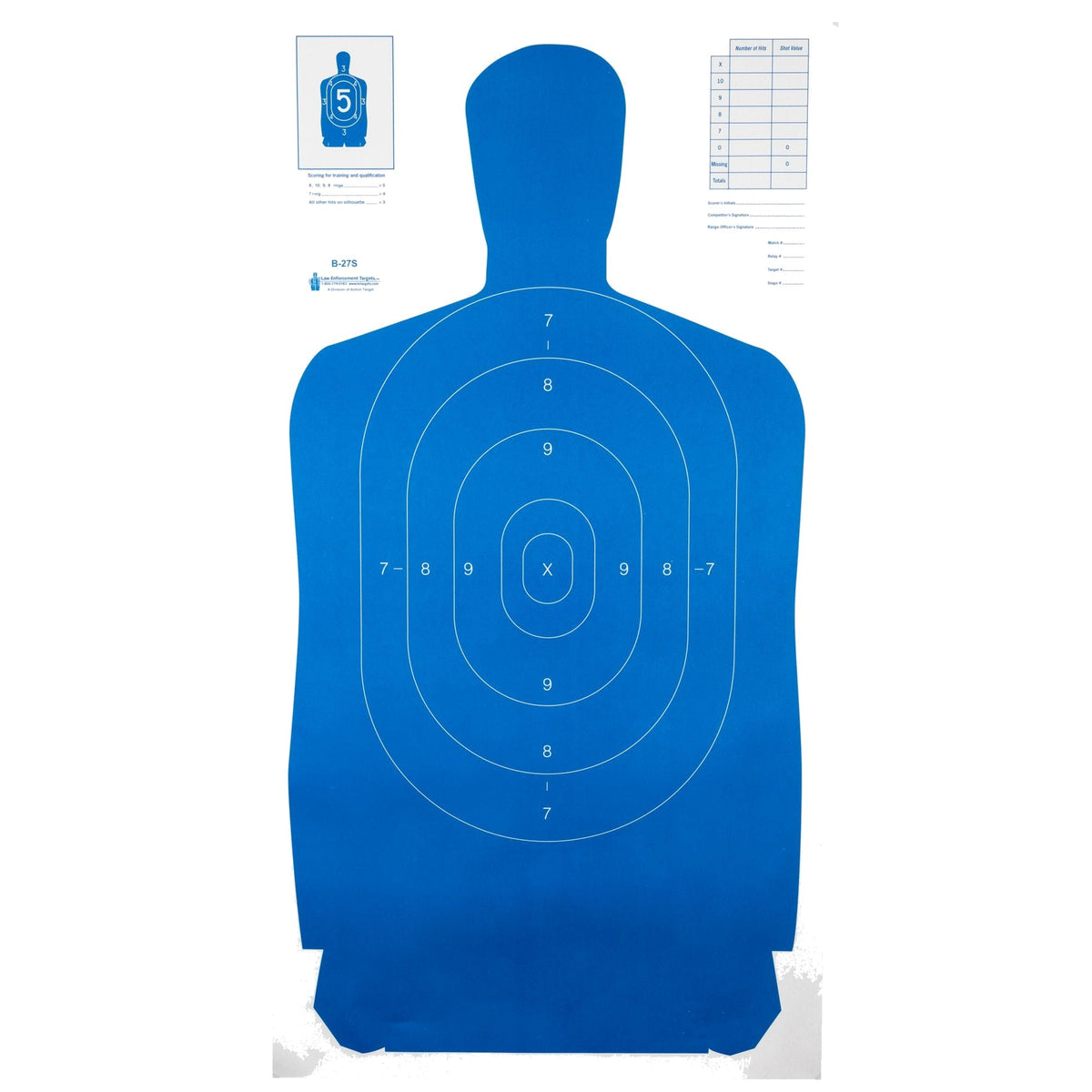 Action Target - B-27S Blue Silhouette Target 24x45 (100 Pack)