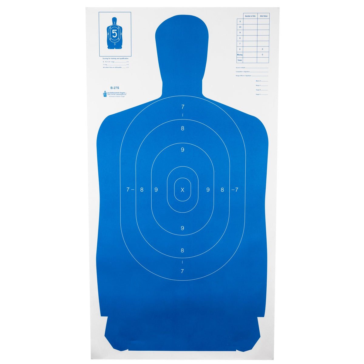 Action Target - B-27S Blue Silhouette Target 24x45 (100 Pack)