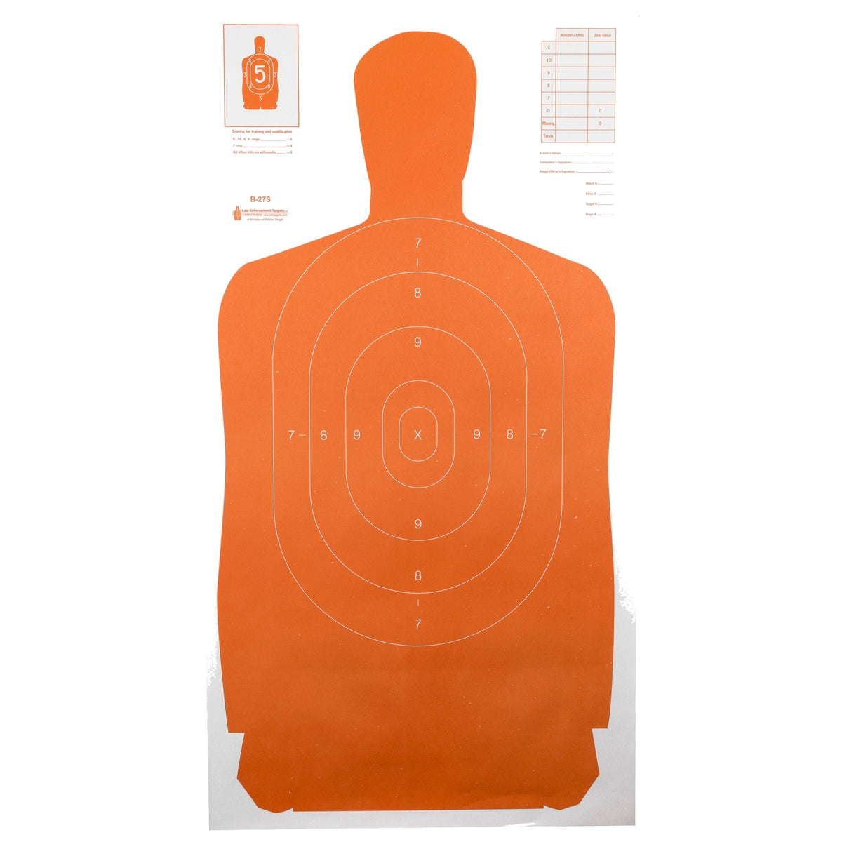 Action Target - B-27S Orange Silhouette Target 24"x45" 100 Pack