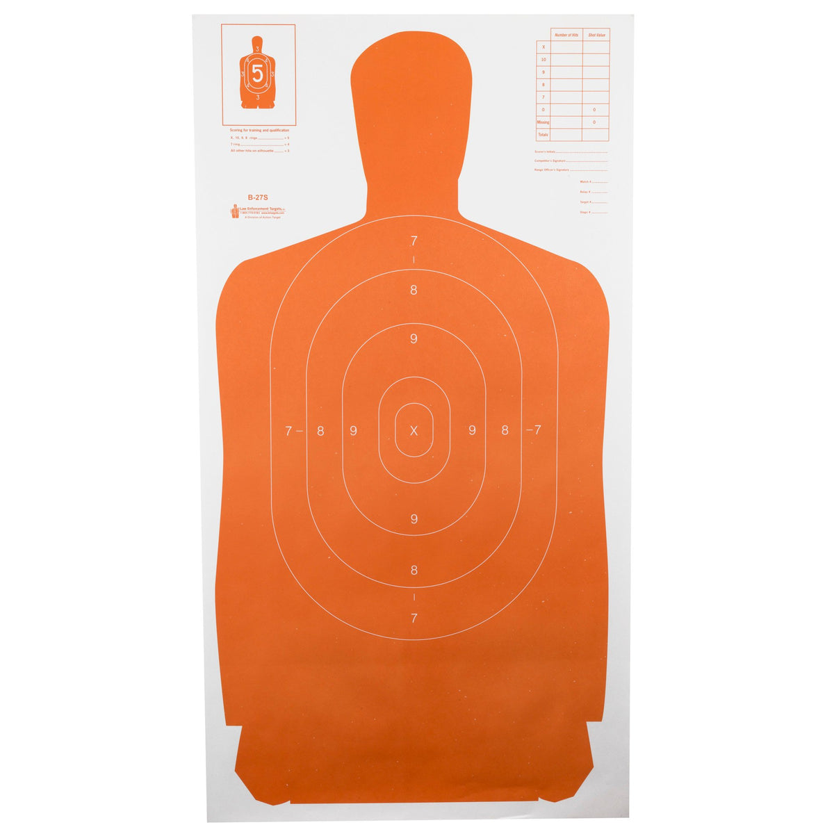 Action Target - B-27S Orange Silhouette Target 24"x45" 100 Pack