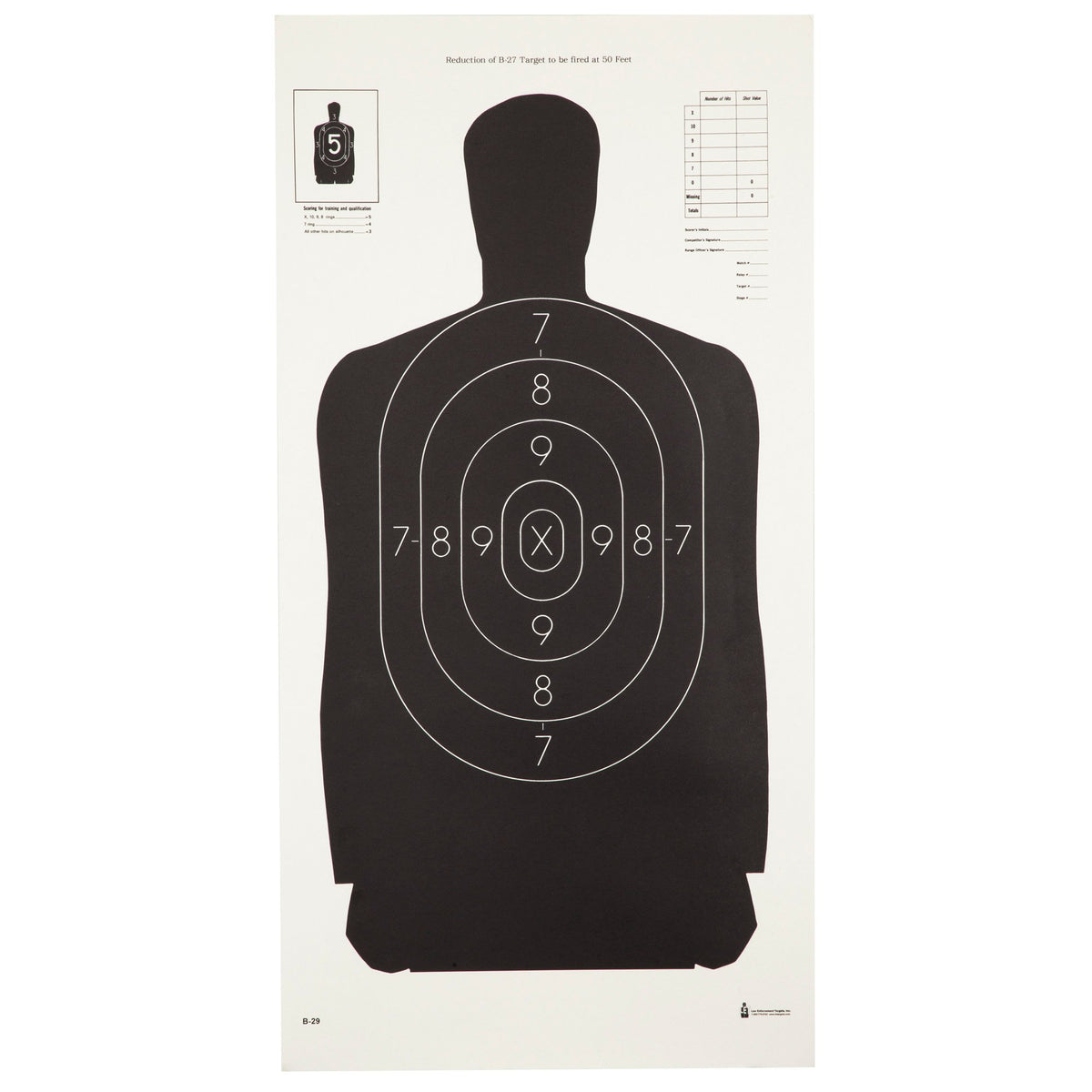 Action Target - B-29 Qualification Target, Black, 100 Pack