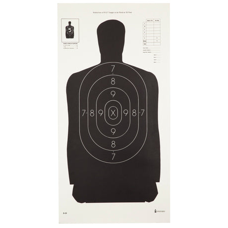Action Target - B-29 Qualification Target, Black, 100 Pack