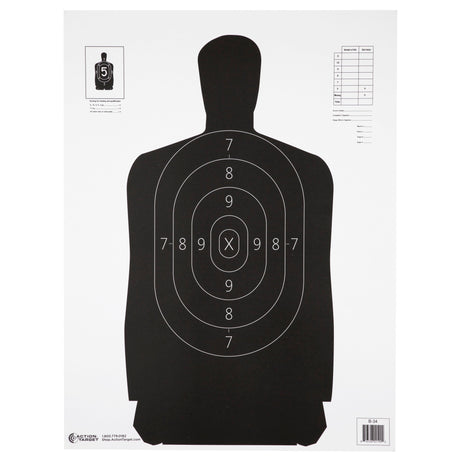 Action Target - B-34 Qualification Target, Black, 100 Pack
