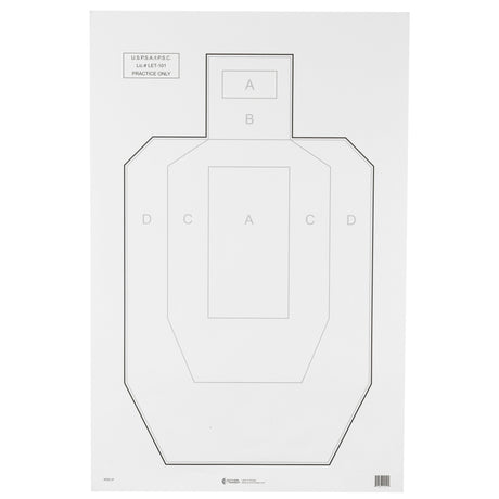Action Target - USPSA/IPSC Practice Paper Targets 100 Pack