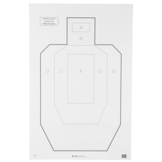 Action Target - USPSA/IPSC Practice Paper Targets 100 Pack