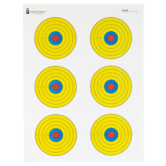 Action Target - Bright 6 Bullseye Targets 100 Pack