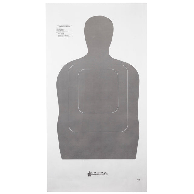 Action Target - TQ-15 Gray 25-Yard Silhouette Target 100PK