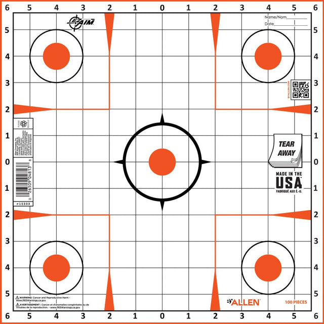 Allen Company - EZ AIM Adhesive Bullseye Targets 12" 100 Pack