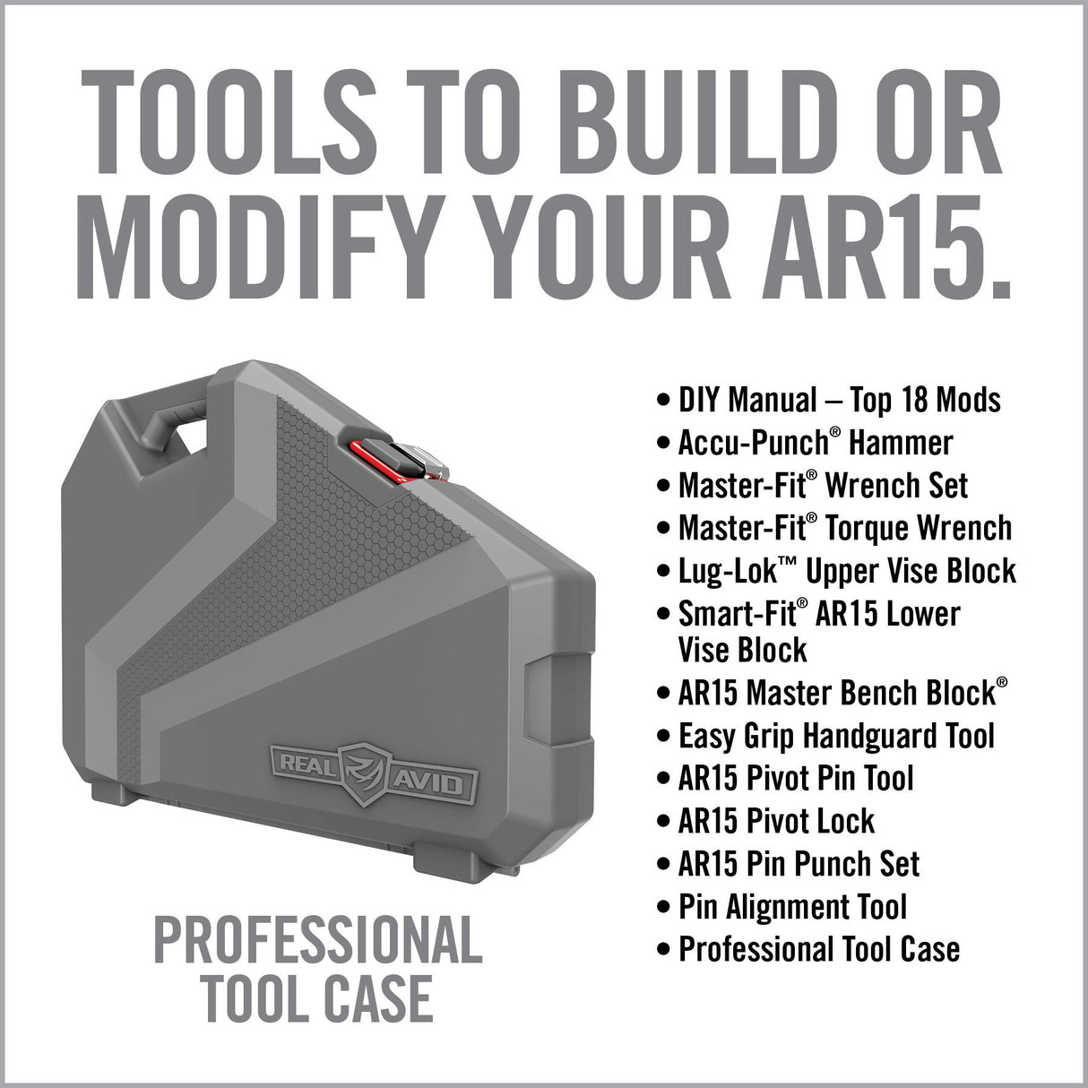 Real Avid - AR15 Pro Armorer's Master Kit with Gray Case