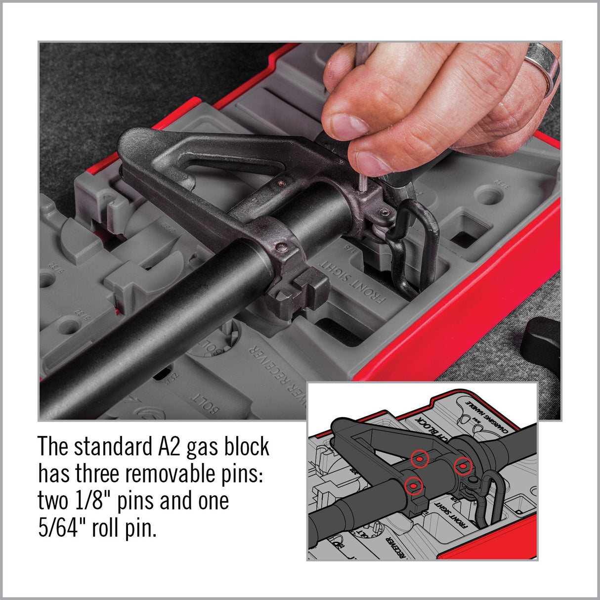 Real Avid - AR15 Master Bench Block - Red/Grey