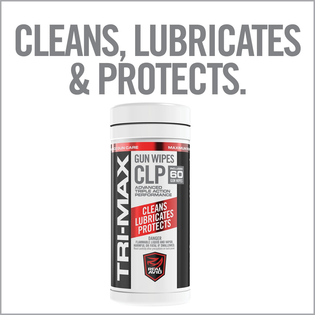Real Avid - TRI-MAX CLP Gun Wipes, 60 Count