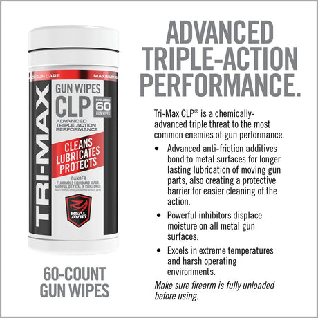 Real Avid - TRI-MAX CLP Gun Wipes, 60 Count