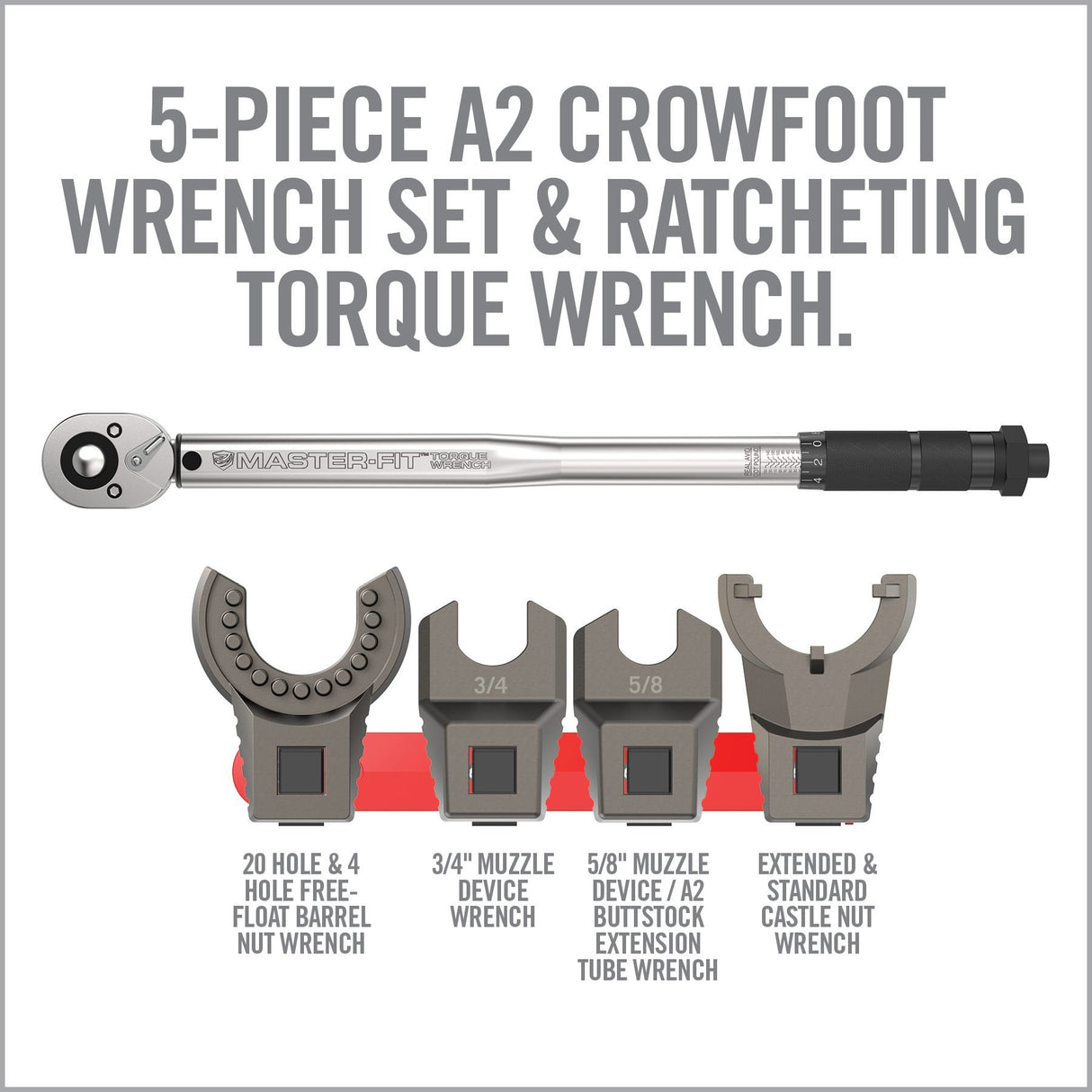 Real Avid - Master-Fit A2 Wrench Set, 5-Piece Stainless Steel