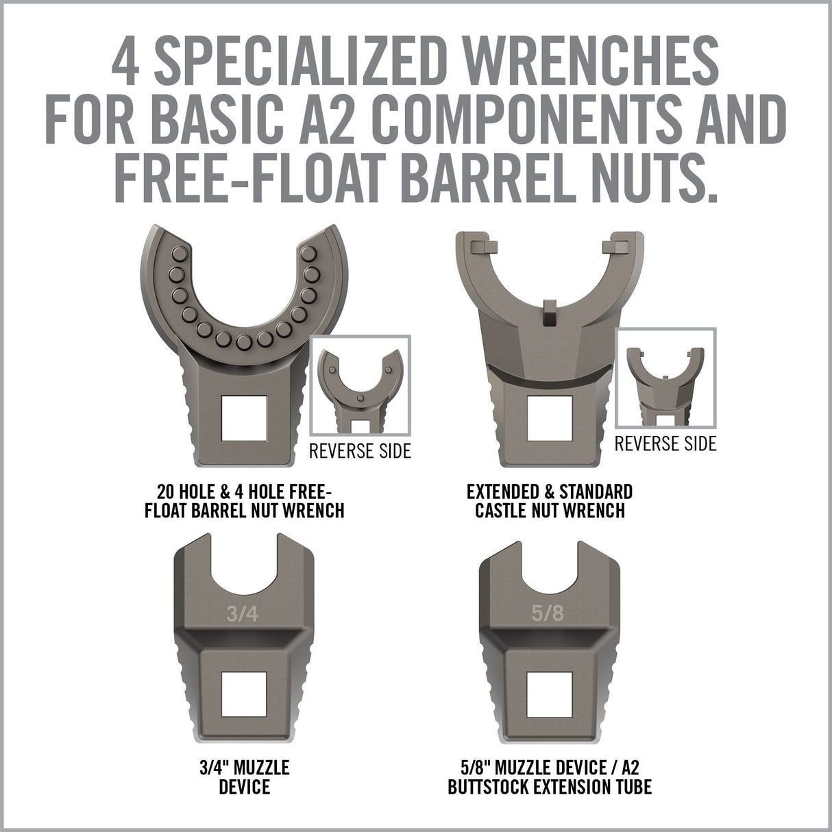 Real Avid - Master-Fit A2 Wrench Set, 5-Piece Stainless Steel