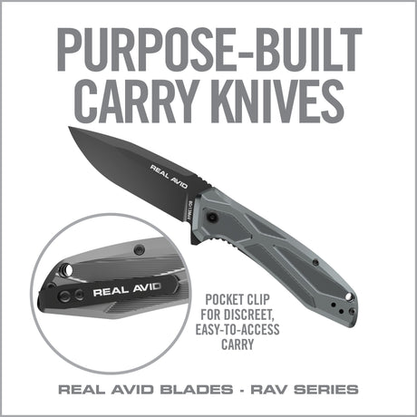 Real Avid - RAV-2 Assisted Folding Knife, Blue