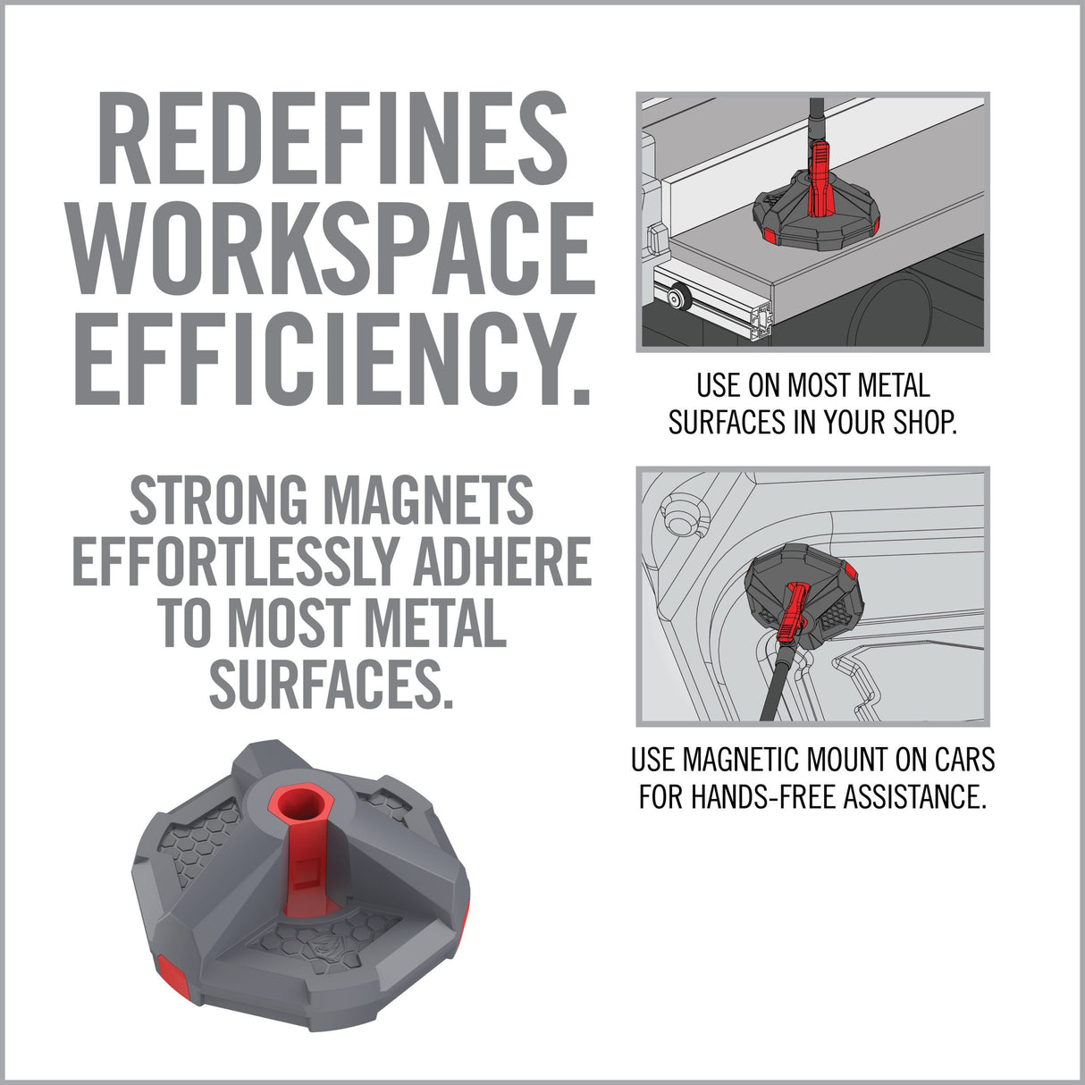 Real Avid - Smart-Assist Magnetic Mount, Gray/Red