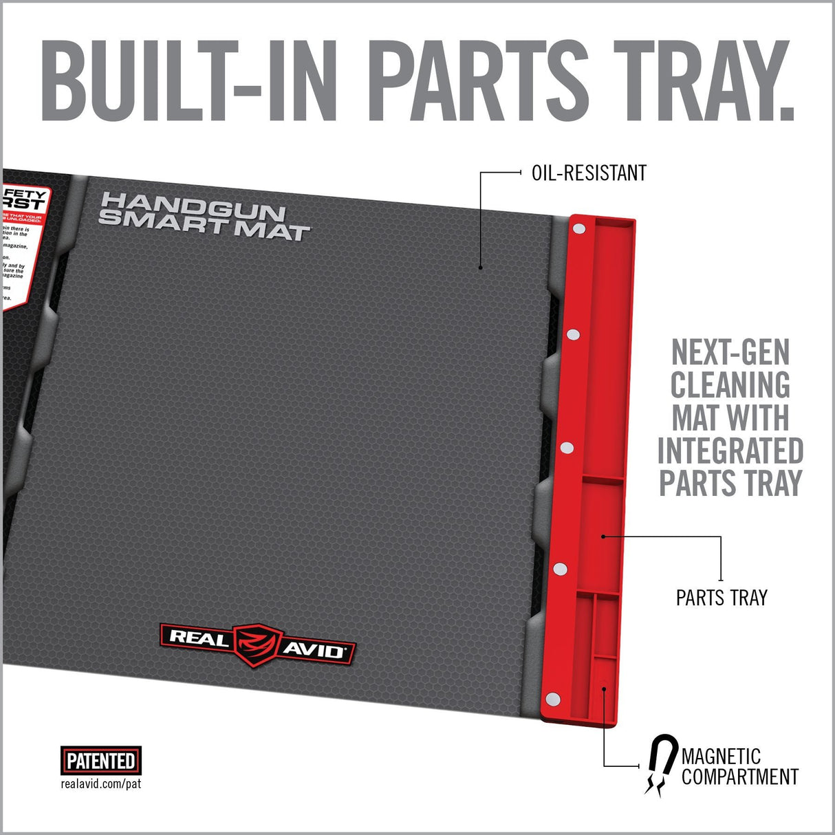 Real Avid - Handgun Smart Mat with Parts Keeper Tray