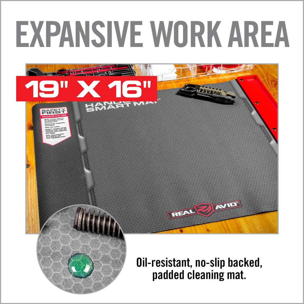Real Avid - Handgun Smart Mat with Parts Keeper Tray