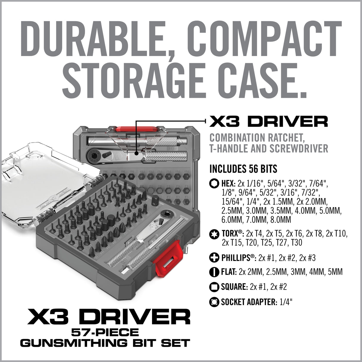 Real Avid - X3 Driver 57-Piece Gunsmithing Bit Set