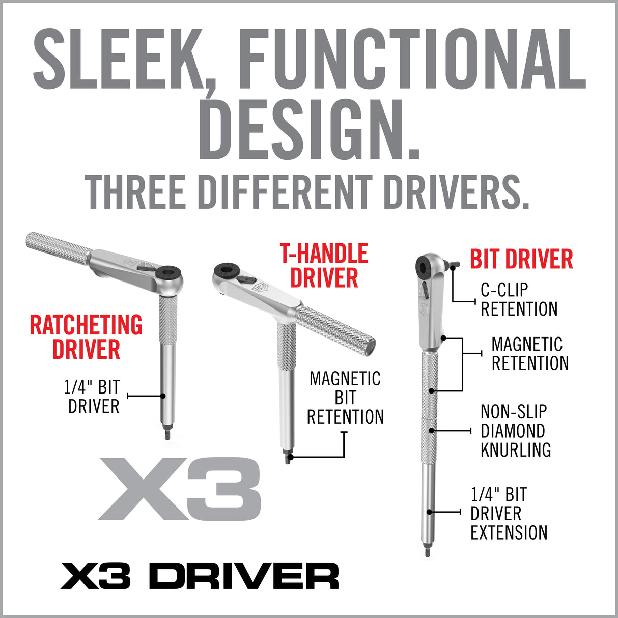 Real Avid - X3 Driver 57-Piece Gunsmithing Bit Set