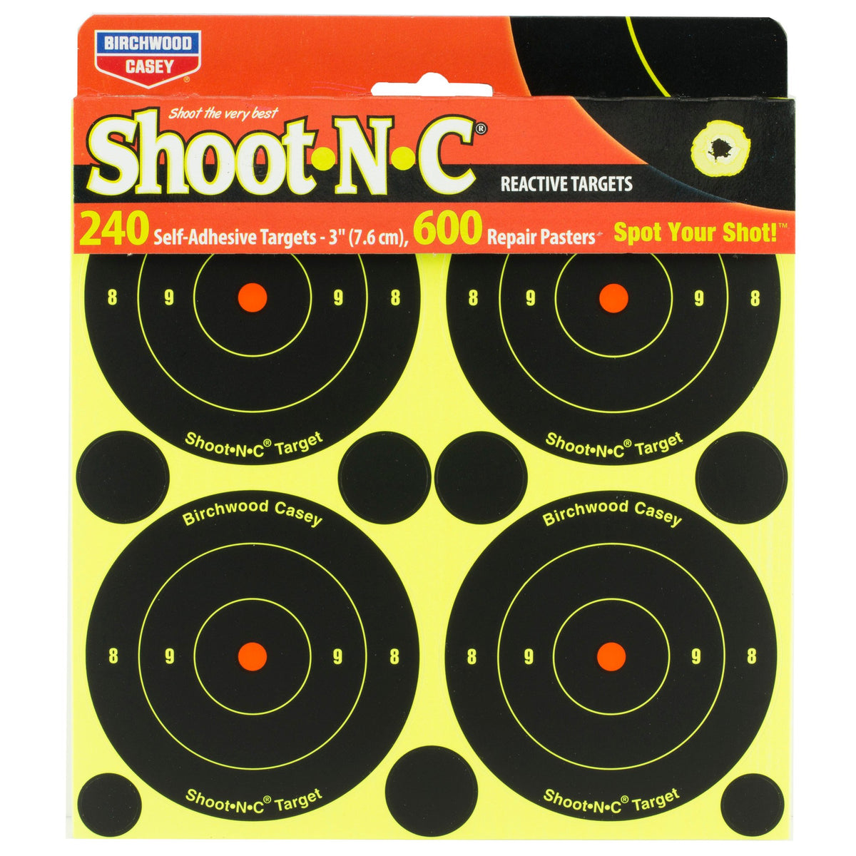 Birchwood Casey - Shoot-N-C Round Bullseye Target, 3", 240 Pack