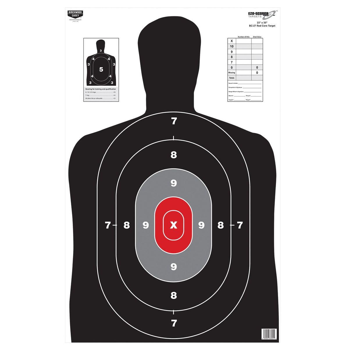 Birchwood Casey - Eze-Score BC27 Paper Targets 23x35 - Red Core