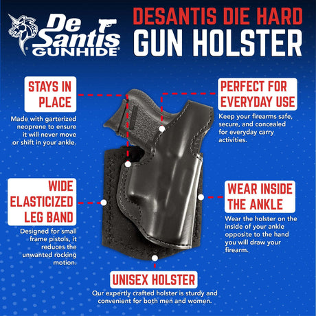 DeSantis Gunhide - Die Hard Ankle Holster for Sig P365 - RH Black
