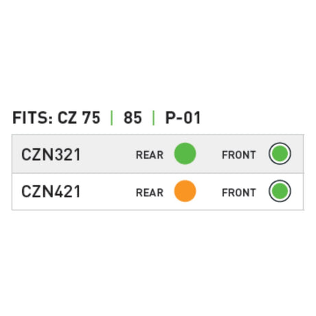 Hi-Viz - LightWave H3 Night Sights for CZ75/85/P-01