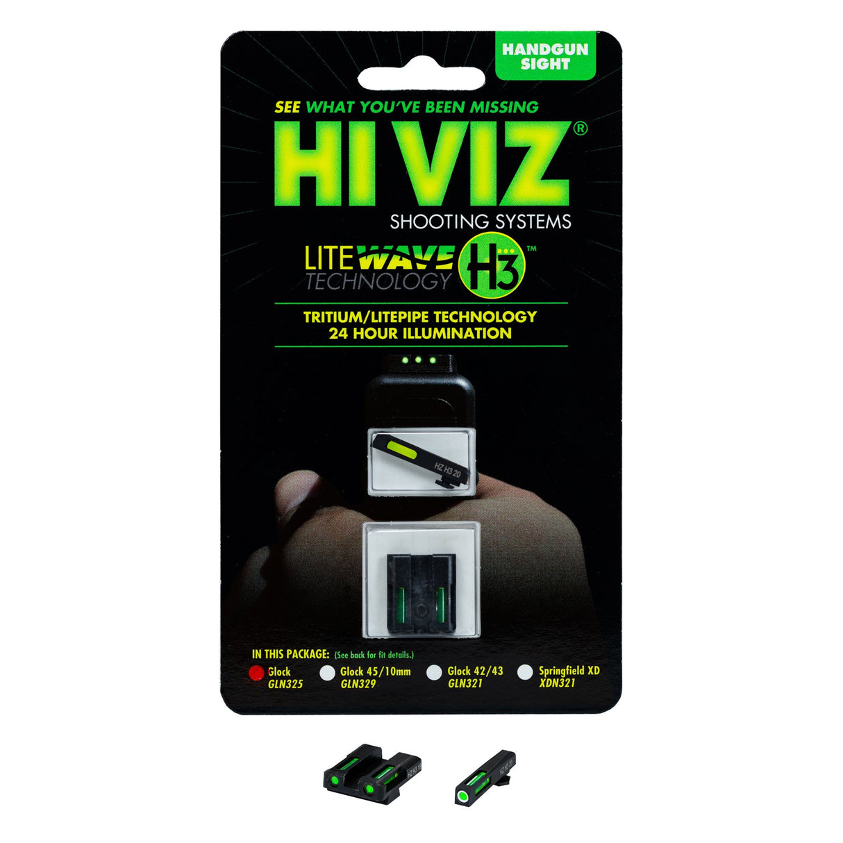 Hi-Viz - LiteWave H3 Night Sights for Glock 17/19/26/27/33/34