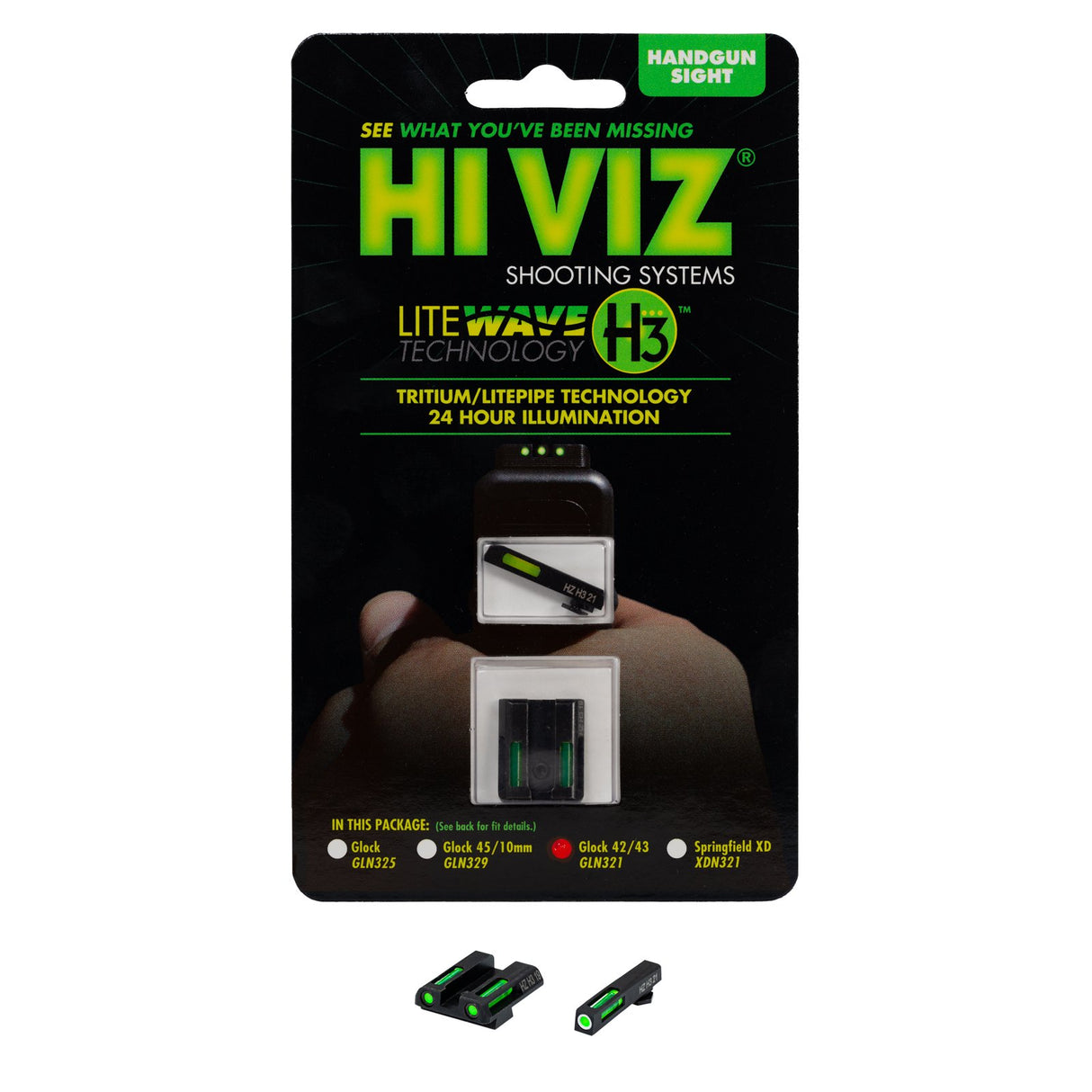 Hi-Viz - LiteWave H3 Night Sights for GLOCK 42/43