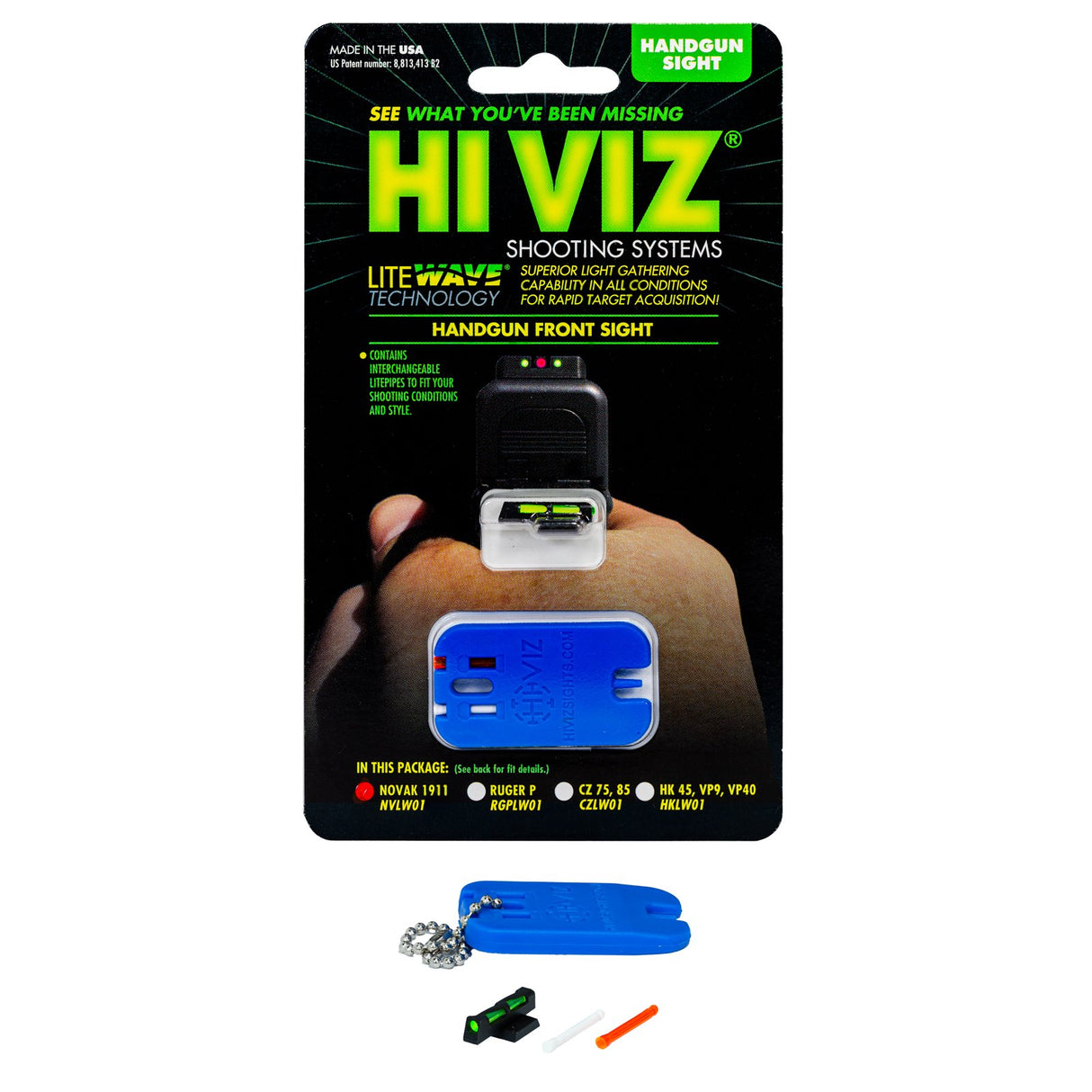 Hi-Viz - Litewave Sight for Novak 1911 with Interchangeable Pipes