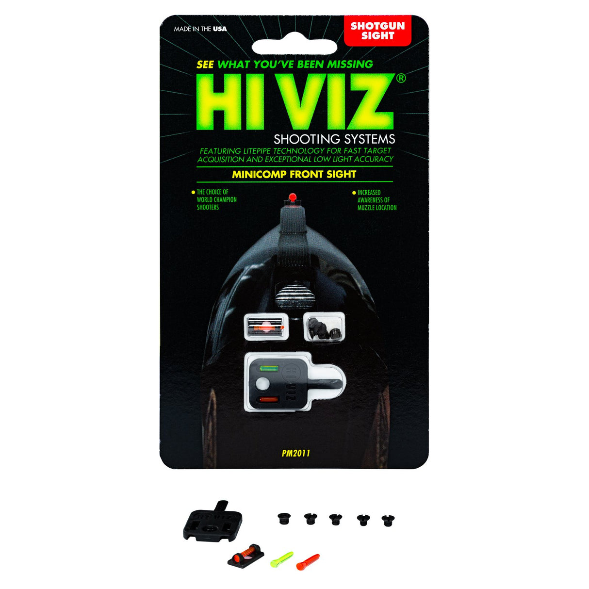 Hi-Viz - Mini-Comp Shotgun Sight, Red/Green/Orange