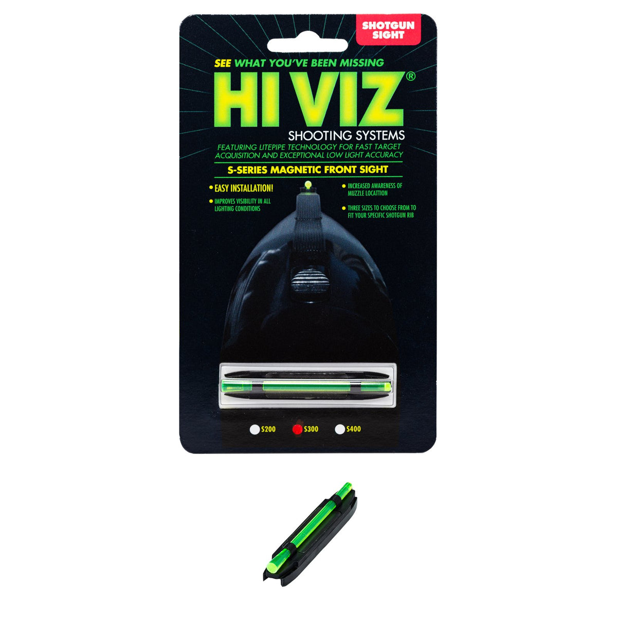 Hi-Viz - Wide Magnetic Shotgun Sight with Red LitePipe