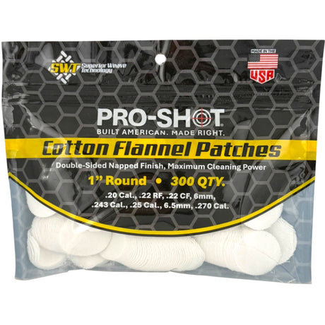Pro-Shot Products - .22-.270 Caliber Cleaning Patches, 300 Pack