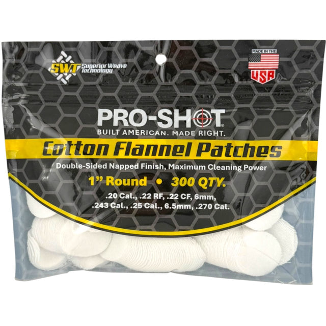 Pro-Shot Products - .22-.270 Caliber Cleaning Patches, 300 Pack