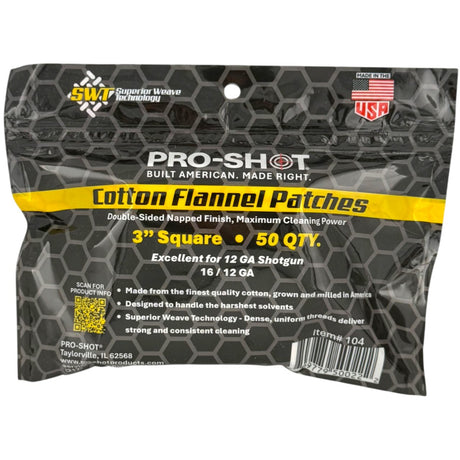 Pro-Shot Products - 12-16 Gauge Cleaning Patches, 50 Pack