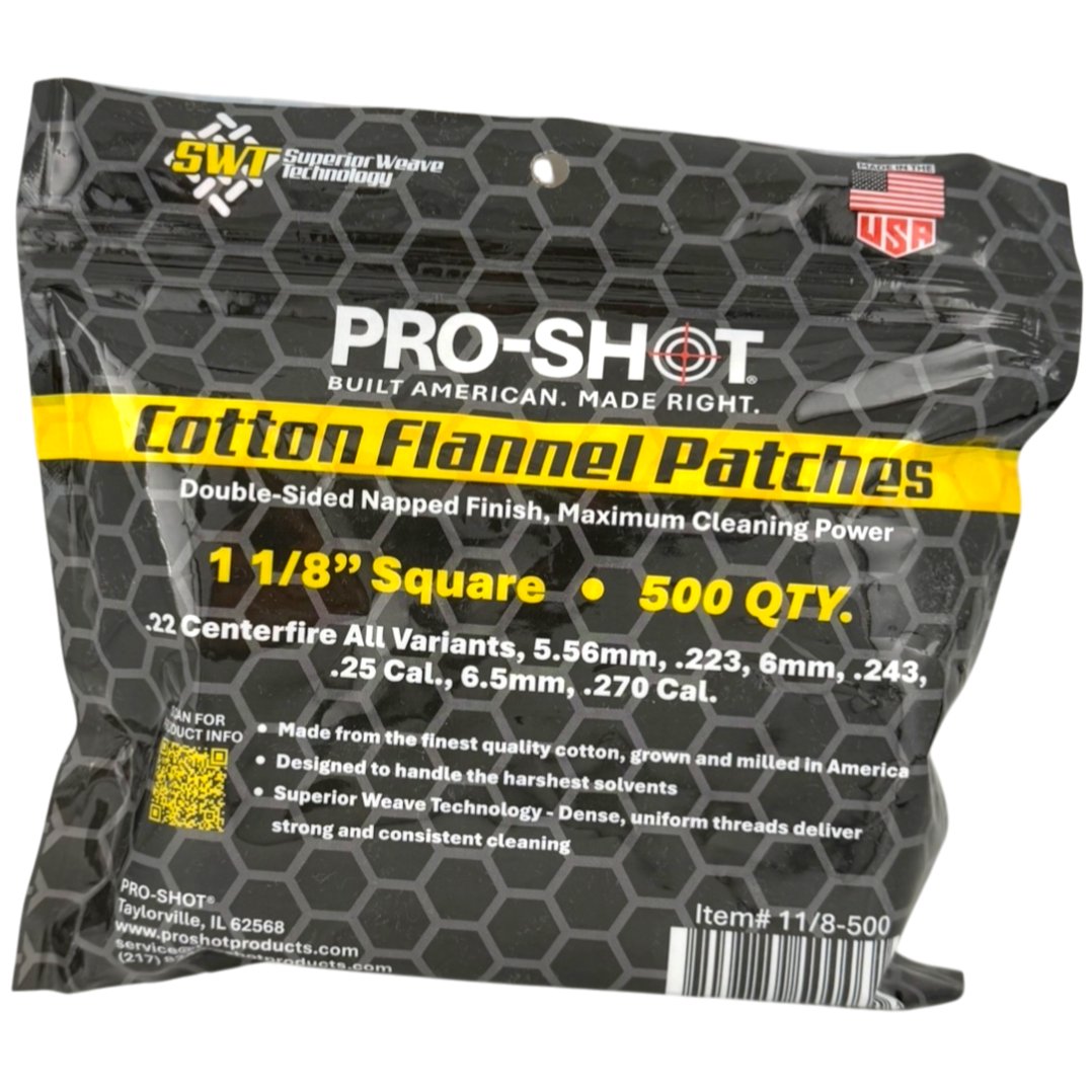 Pro-Shot Products - .22-.270 Caliber Cleaning Patches, 500 Count