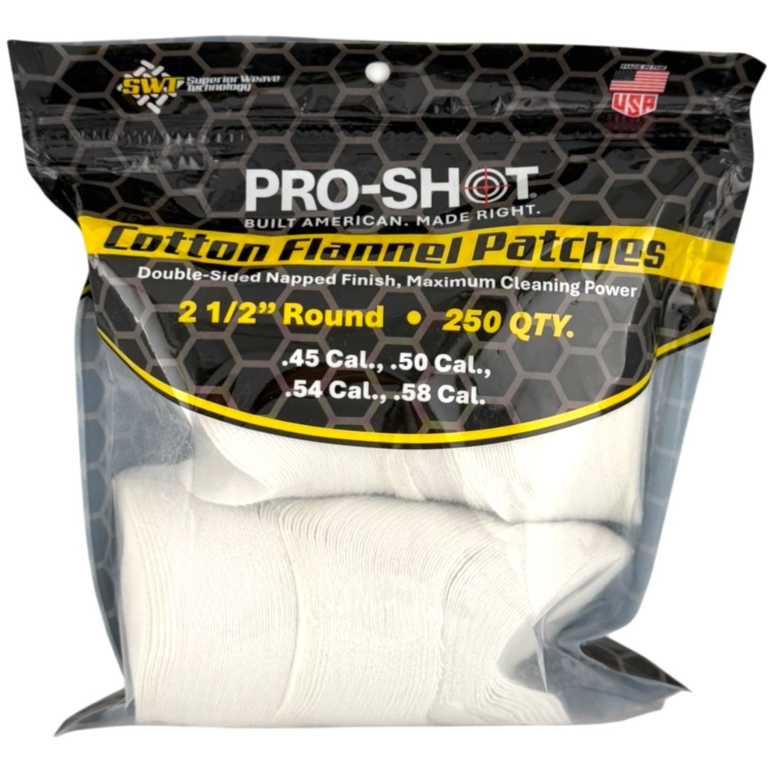 Pro-Shot Products - 2.5" Patches for .45-.58 Caliber, 250 Pack