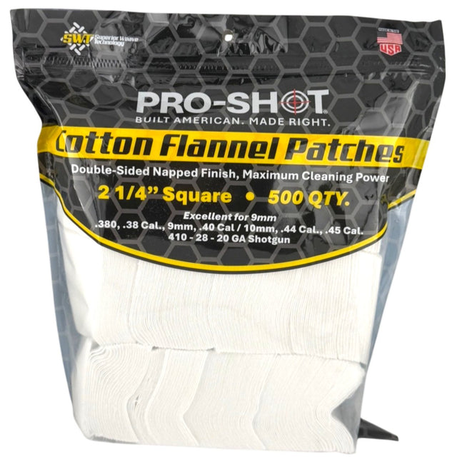 Pro-Shot Products - .38-.45 Caliber Cleaning Patches, 500 Pack